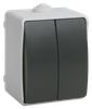 Выключатель IEK ВС20-2-0-ФСр, 2кл., серый