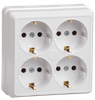 Розетка IEK Октава РС24-3-ОБ, 4-х постовая, белый