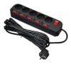 Сетевой фильтр BURO 500SH-5-SW-B, 5-розеток, 5 м, черный