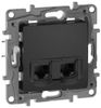 Розетка RJ-45+RJ-45 скрытый монтаж, Legrand Etika