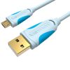 Кабель USB 2.0(Am)-Micro USB 2.0(Bm), 25 см, голубой Vention