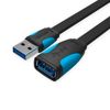 Кабель-удлинитель USB(Am)-USB(Af), 1.5 м, черный, Vention