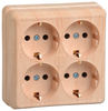 Розетка IEK Октава РС24-3-ОС, 4-х постовая, сосна