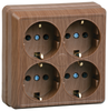 Розетка IEK Октава РС24-3-ОД, 4-х постовая, дуб
