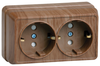Розетка IEK Октава РСш22-3-ОД, 2-х постовая, дуб