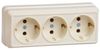 Розетка IEK Октава РС23-3-ОК, 3-х постовая, бежевый