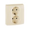 Розетка Legrand Etika, 2-х постовая, слоновая кость