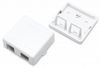 Корпус настенной розетки 28.5x61.5x59мм Hyperline SBB3-2-WH