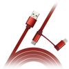 Кабель Smartbuy USB-Micro USB 2.0(m)+Lightning 8-pin, iK-212 (K-212 red)