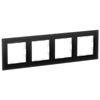 Рамка Schneider Electric ATLASDESIGN NATURE, 4-поста, органическое стекло черный