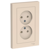 Розетка Schneider Electric AtlasDesign, 2-х постовая, бежевый
