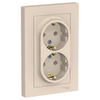 Розетка Schneider Electric AtlasDesign, 2-х постовая, бежевый