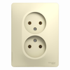 Розетка Schneider Electric Glossa, 2-х постовая, бежевый