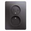 Розетка Schneider Electric Glossa, 2-х постовая, графит
