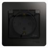 Розетка Schneider Electric Glossa, однопостовая, антрацит