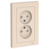 Розетка Schneider Electric AtlasDesign, 2-х постовая, бежевый