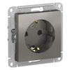 Розетка Schneider Electric, однопостовая, стальной