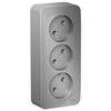 Розетка Schneider Electric Blanca, 3-х постовая, алюминий