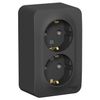 Розетка Schneider Electric Blanca, 2-х постовая, антрацит