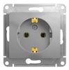 Розетка Schneider Electric Glossa, однопостовая, алюминий