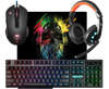 Клавиатура + мышь + гарнитура + коврик Defender Singularity MKP-118, USB, черный (52118)
