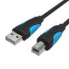 Кабель USB(Am)-USB(Bm), 8 м, черный, Vention