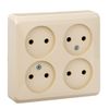 Розетка Schneider Electric Этюд, 4-х постовая, кремовый