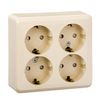 Розетка Schneider Electric Этюд, 4-х постовая, кремовый