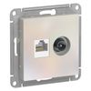Розетка TV+RJ45 Schneider Electric AtlasDesign, жемчуг
