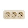 Розетка Legrand Quteo, 3-х постовая, слоновая кость