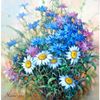 Алмазная мозаика ОСТРОВ СОКРОВИЩ "Васильки и ромашки", 40 смx30 см