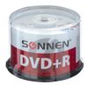 Диск SONNEN DVD+R 4.7Gb, 16x, Cake Box (50 шт)
