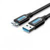 Кабель USB-Micro USB, 25 см, черный Vention COPBC