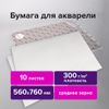 Бумага для акварели 10 листов, 560х760 мм, BRAUBERG ART 113238