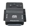 Переходник (адаптер) USB 3.0(Am)-SATA(m)+IDE 40-pin(m)+IDE 44-pin(m), черный, AgeStar