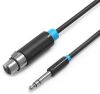 Кабель Jack 6.5mm(M) XLR(F), 3 м, Vention
