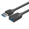 Кабель-удлинитель USB(Am)-USB(Af), 1.5 м, черный, Vention