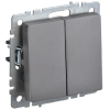 Выключатель IEK ВС10-2-0-БрС, 2кл., СТАЛЬ