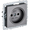 Розетка IEK Brite РС10-1-0-БрС, однопостовая, стальной