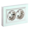 Розетка IEK Brite РСш12-3-БрЖ, 2-х постовая, жемчуг