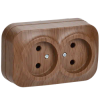 Розетка IEK Glory РС22-2-ХД, 2-х постовая, дуб