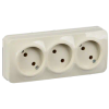 Розетка IEK Glory РС23-2-ХК, 3-х постовая, кремовый