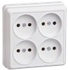 Блок розеток IEK Октава 4-м ОП, 4-х постовая, белый