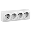 Блок розеток IEK Glory РС24-3-ХБ, 4-х постовая, белый
