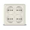 Розетка UNIVersal Олимп 1170, 4-х постовая, слоновая кость