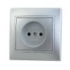 Розетка LEZARD Mira, однопостовая, серый металлик