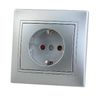 Розетка LEZARD Mira, однопостовая, серебристый металлик