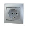 Розетка LEZARD Mira, однопостовая, серебристый металлик