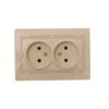 Розетка LEZARD Mira, 2-х постовая, кремовый