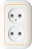 Розетка КУНЦЕВО-ЭЛЕКТРО Валентина РС10-393, 2-х постовая, белый/золотой